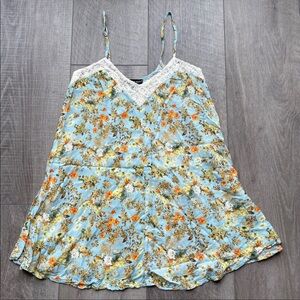 about a girl Long Flowly Floral Tank Size Small